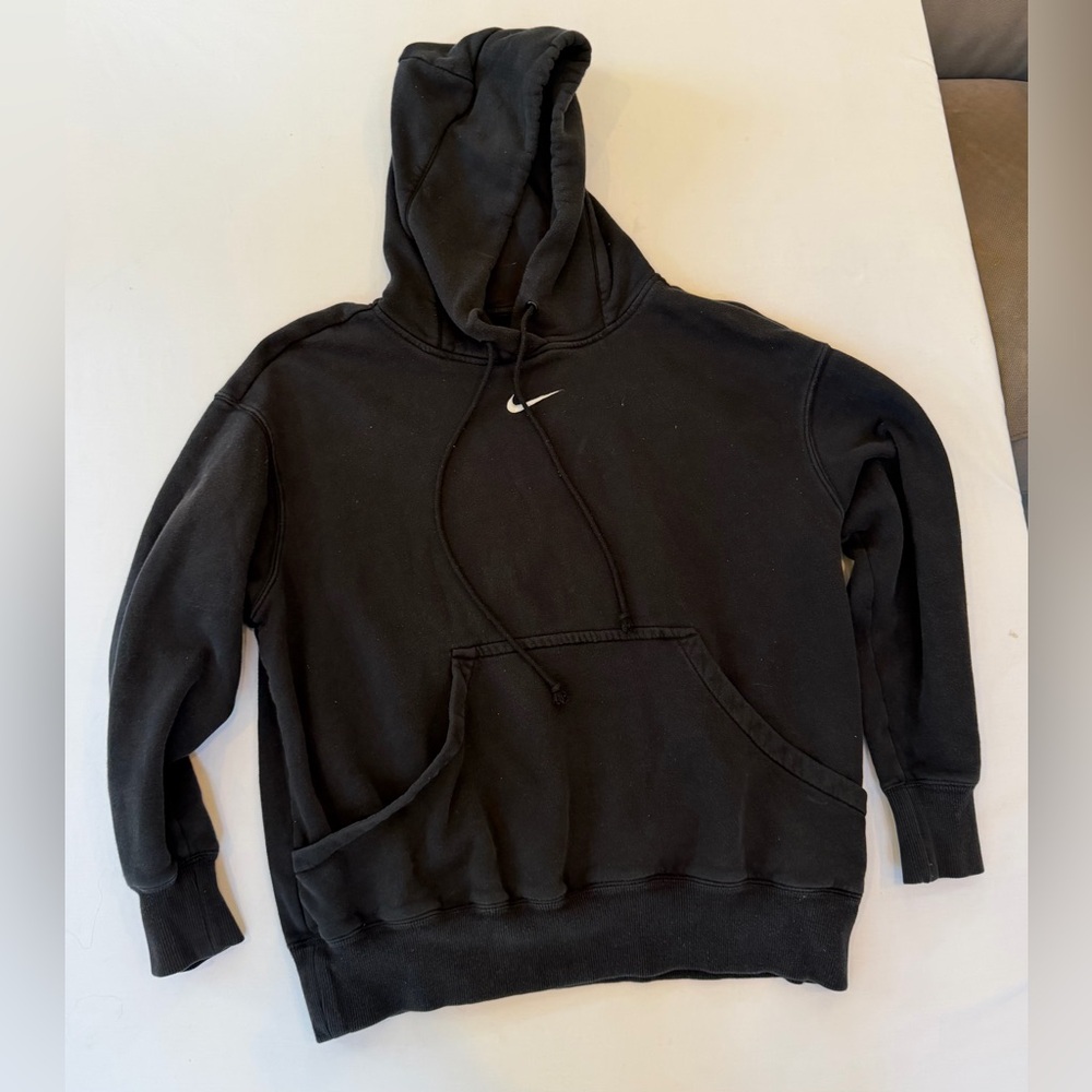 Nike Men's Center Logo Classic Black Fleece Hoodie Size M